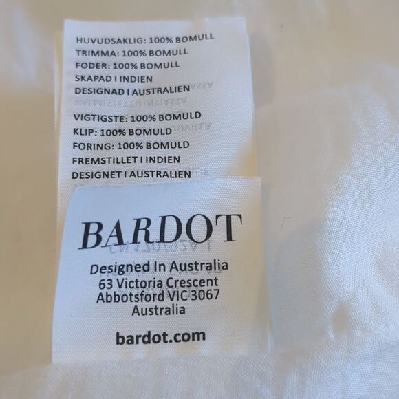 Bardot Ruffled Dress MED Babydoll Tiered Lace Pin Tucks Bridgerton Fairy - Picture 11 of 16